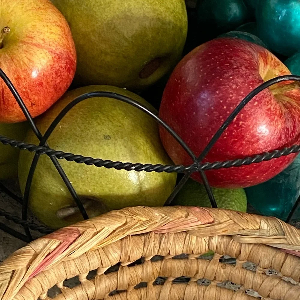 Vintage Hand Woven Basket With Handles
